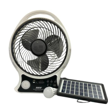 VENTILADOR SACO DE 14¨ RECARGABLE CON LUZ LED Y PANEL SOLAR - 04-FR-33710