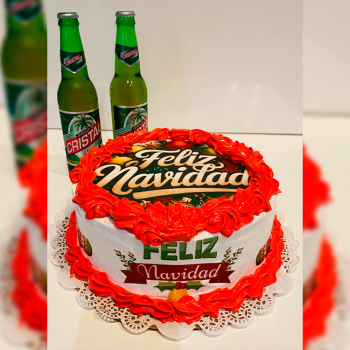 Cake feliz navidad - 2 cervezas